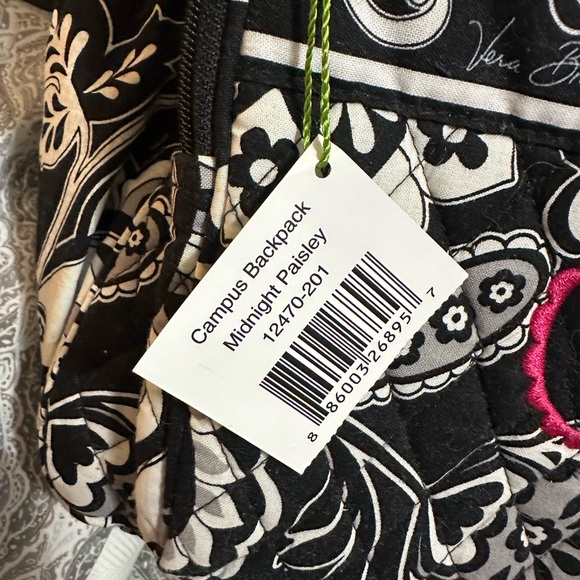 Vera Bradley Black Paisley Campus Backpack - Picture 4 of 7